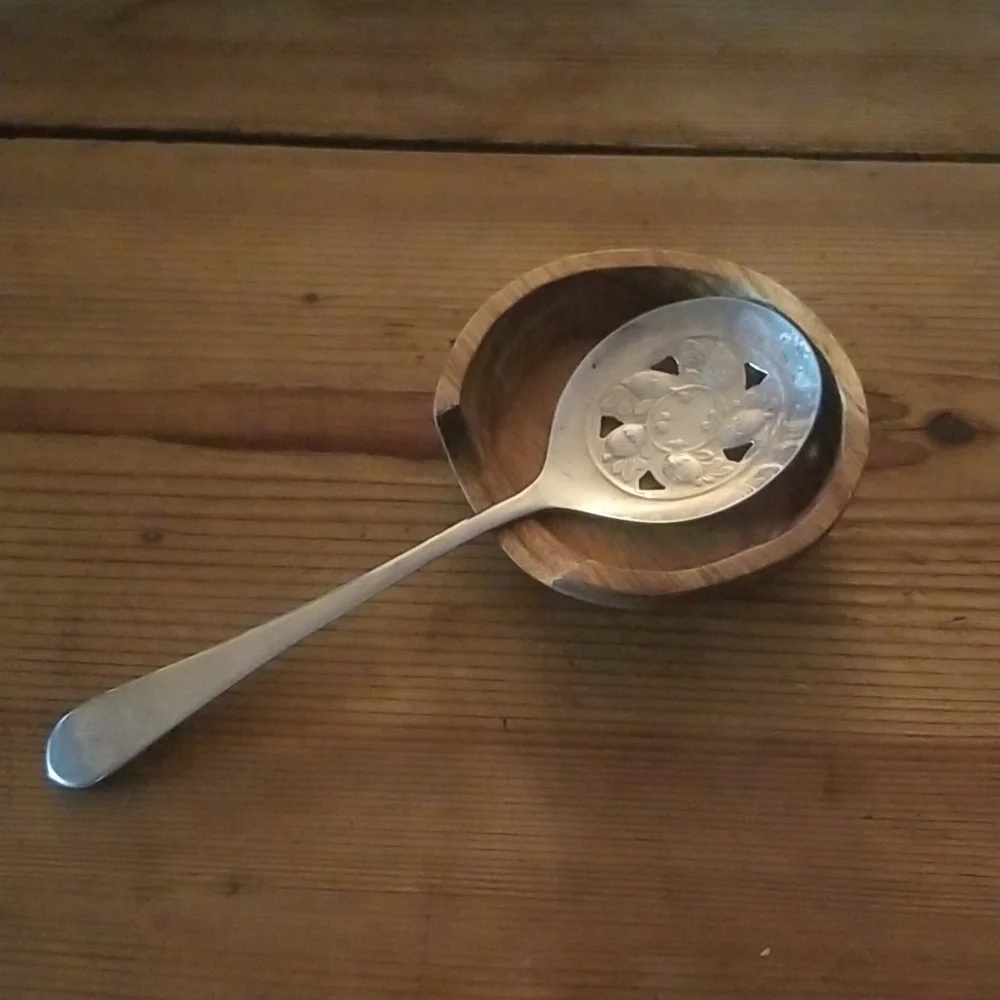 VTG Sheffield England Silver Plated Cranberry Spoon Server
